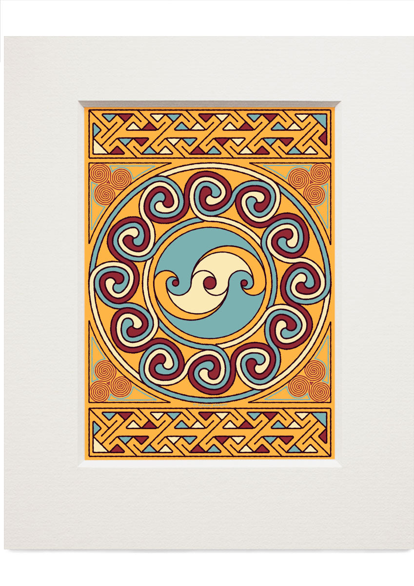 Sarclet Celtic sand panel – small mounted print