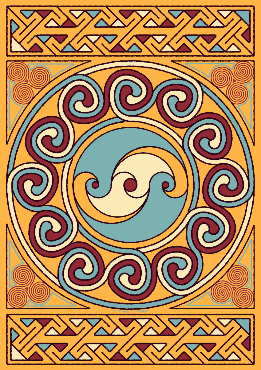 Sarclet Celtic sand panel – giclée print