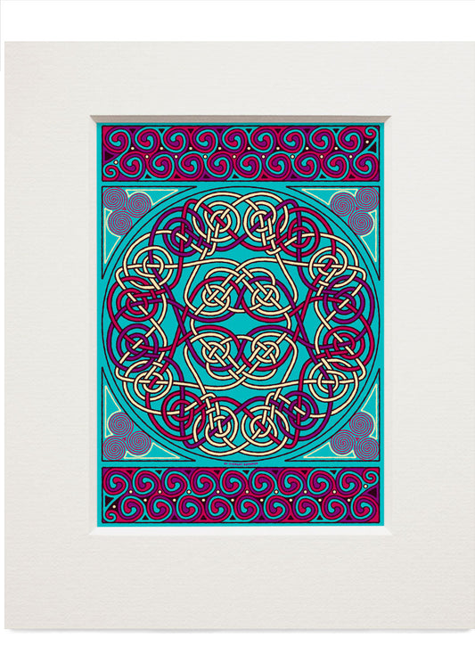 Thrumster Celtic jade panel – small mounted print