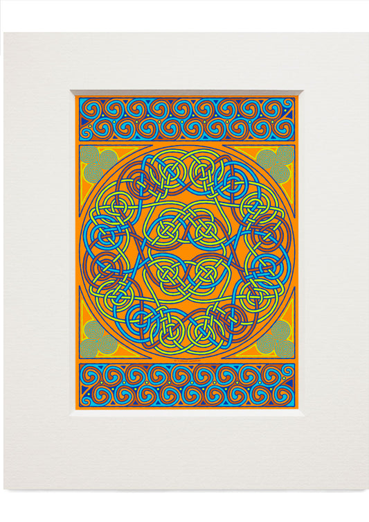 Thrumster Celtic amber panel – small mounted print