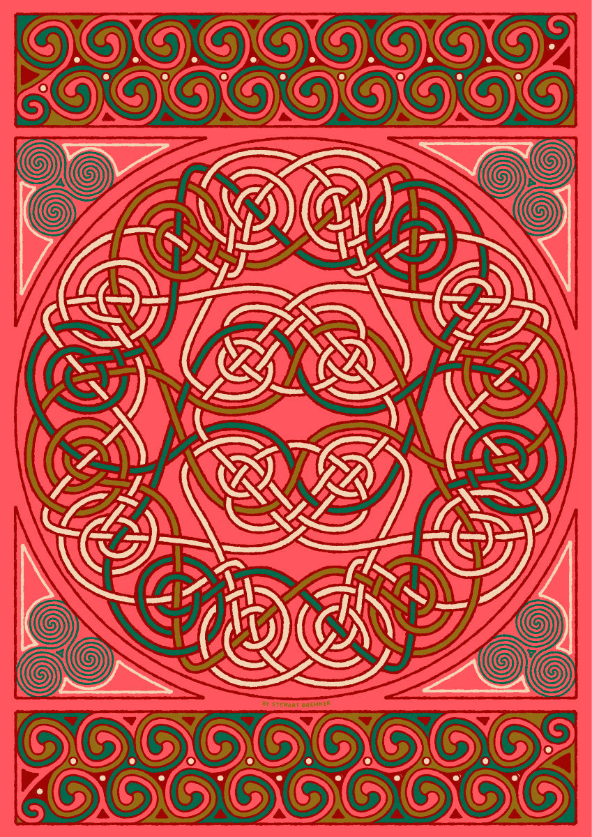 Thrumster Celtic coral panel – A4 poster