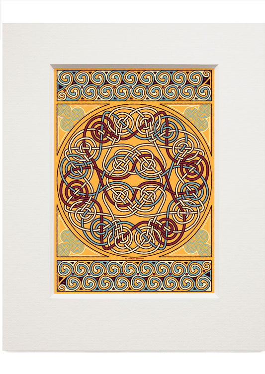 Thrumster Celtic sand panel – small mounted print