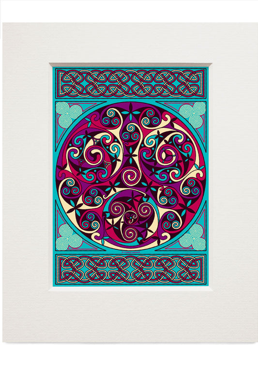 Wick Celtic jade panel – small mounted print