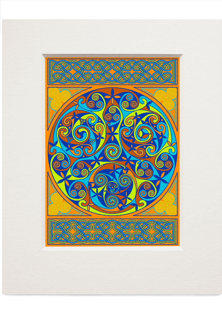 Wick Celtic amber panel – small mounted print