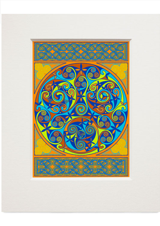 Wick Celtic amber panel – small mounted print