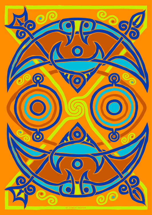 The Pictish Crescent amber panel – giclée print