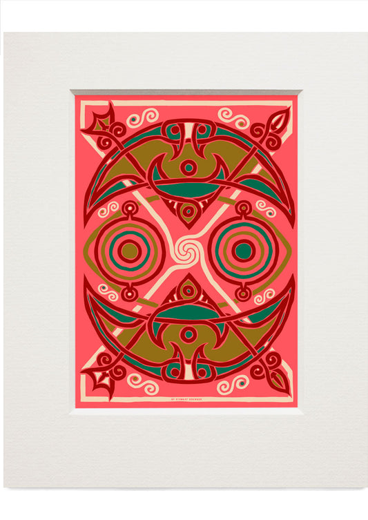 The Pictish Crescent coral panel – small mounted print