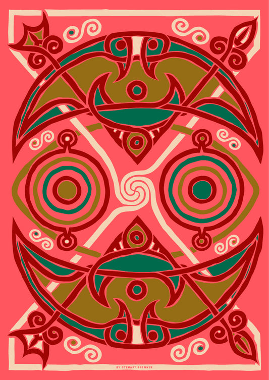 The Pictish Crescent coral panel – giclée print