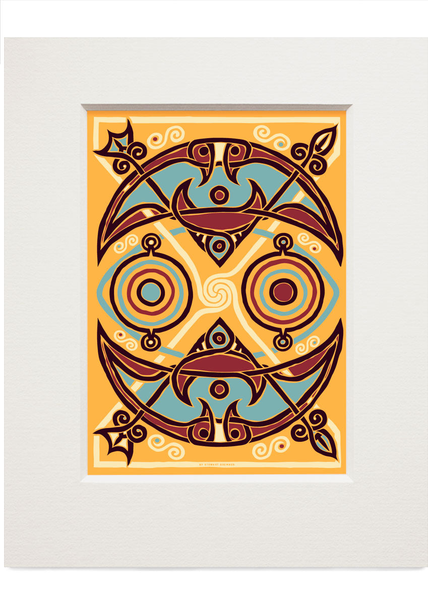 The Pictish Crescent sand panel – small mounted print