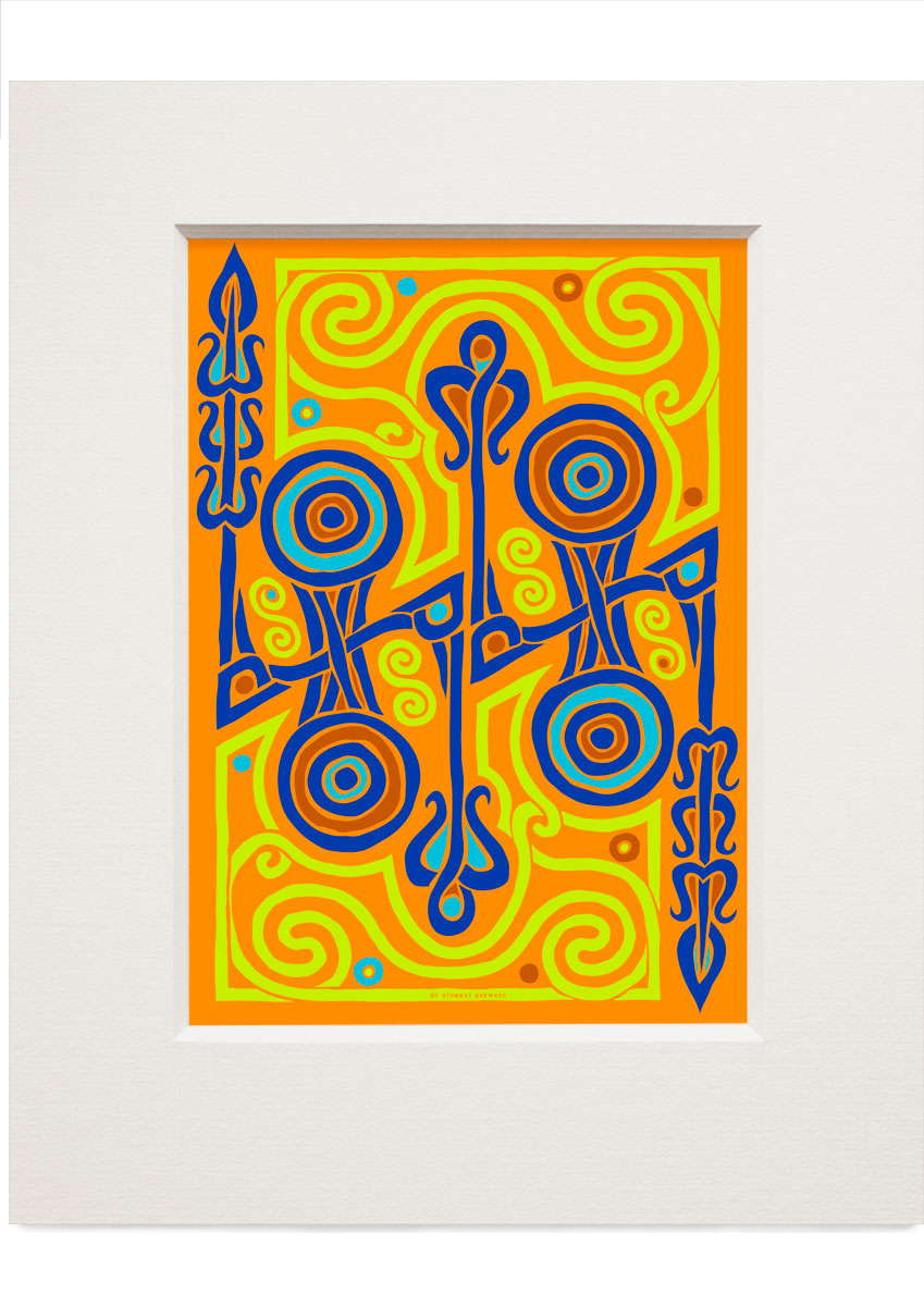 The Pictish Z-rod amber panel – small mounted print
