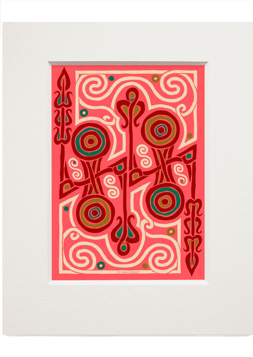 The Pictish Z-rod coral panel – small mounted print
