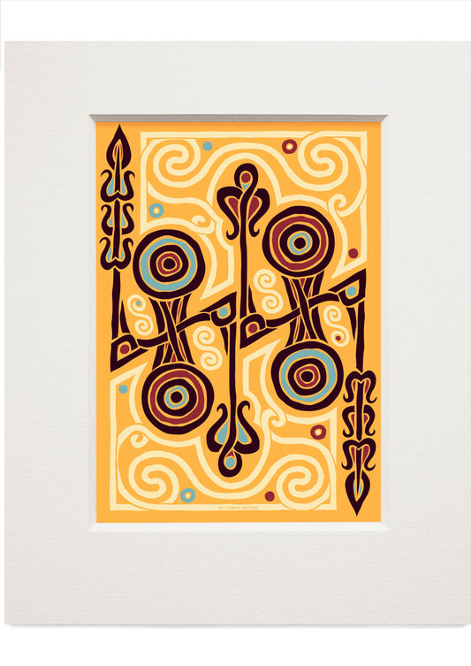 The Pictish Z-rod sand panel – small mounted print
