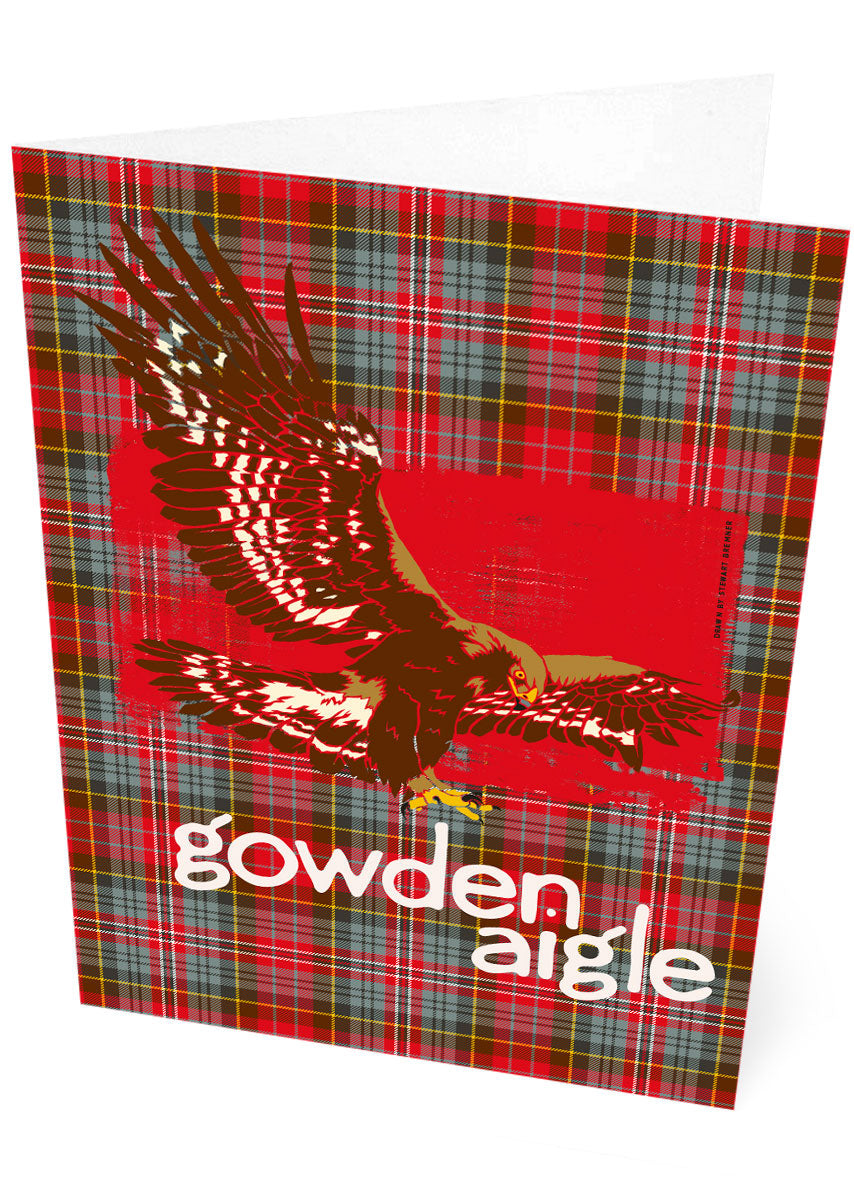 Gowden aigle oan tartan – card – Stewart Bremner Prints