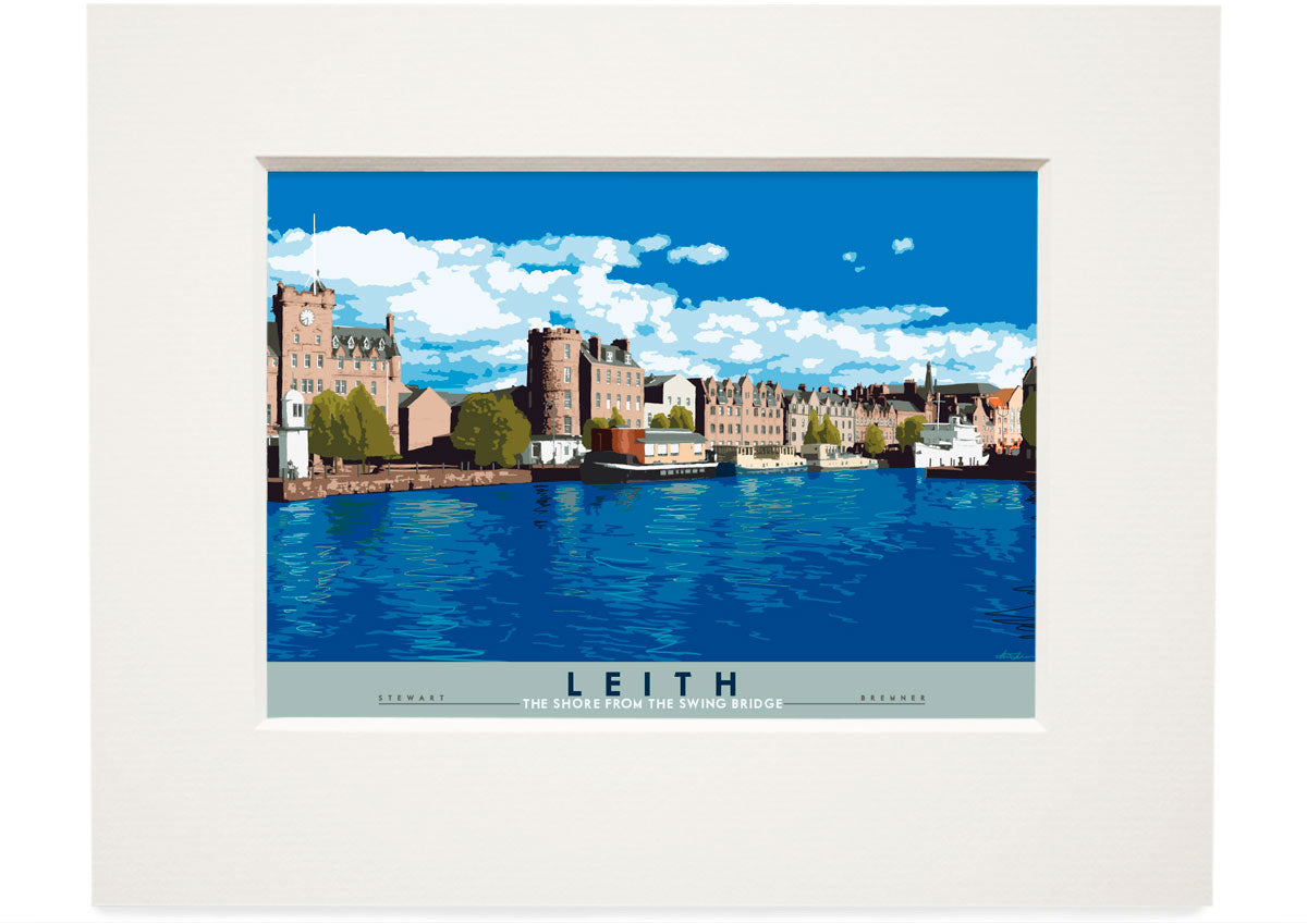 Leith: The Shore from the Swing Bridge – small mounted print