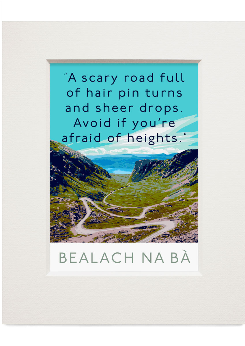 The Bealach na Bà is scary – small mounted print