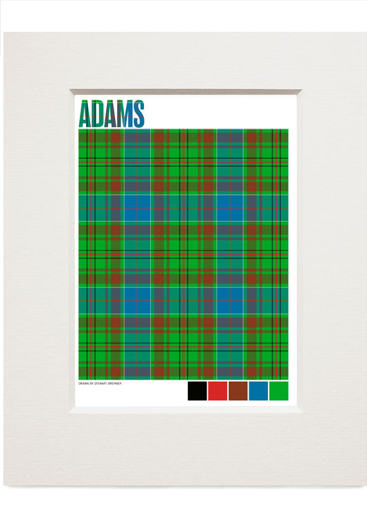 Adams Ancient tartan – small mounted print