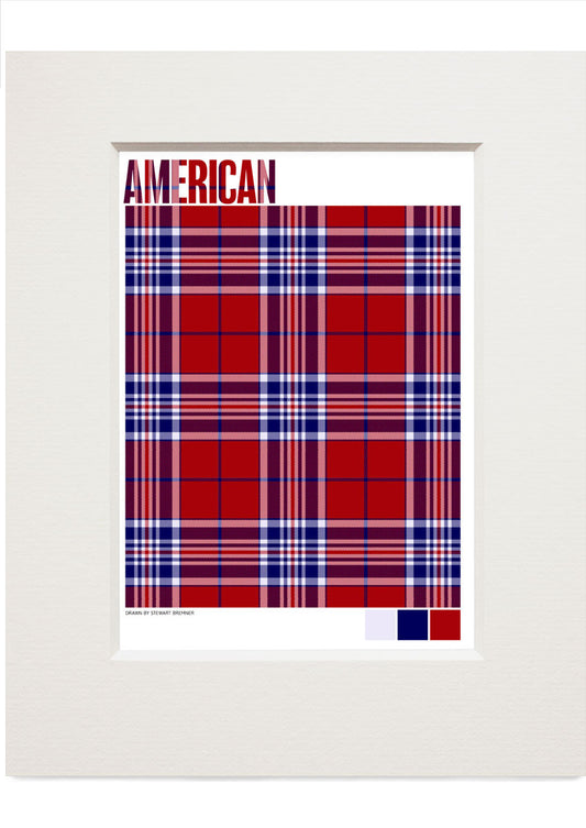 American Modern tartan – small mounted print