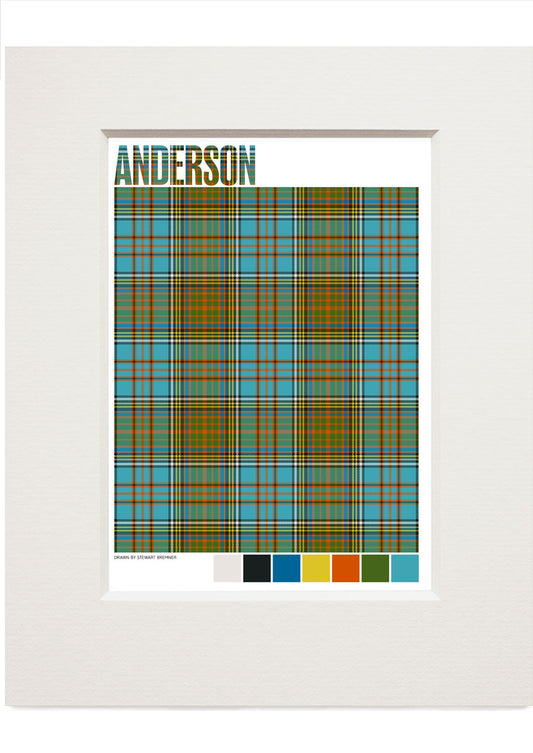 Anderson Ancient tartan – small mounted print