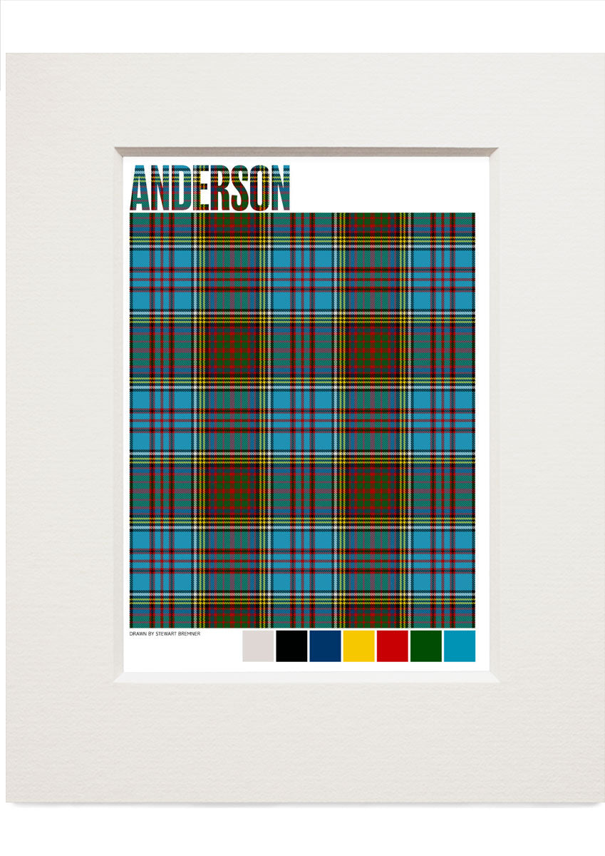 Anderson Modern tartan – small mounted print