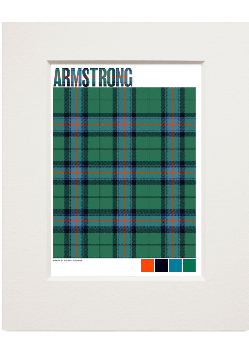 Armstrong Ancient tartan – small mounted print