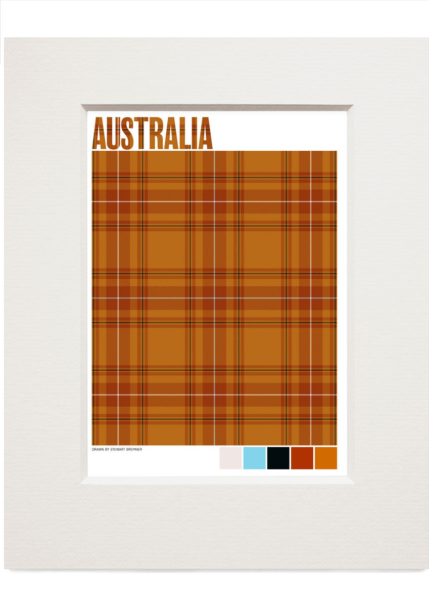 Australia Modern tartan – small mounted print