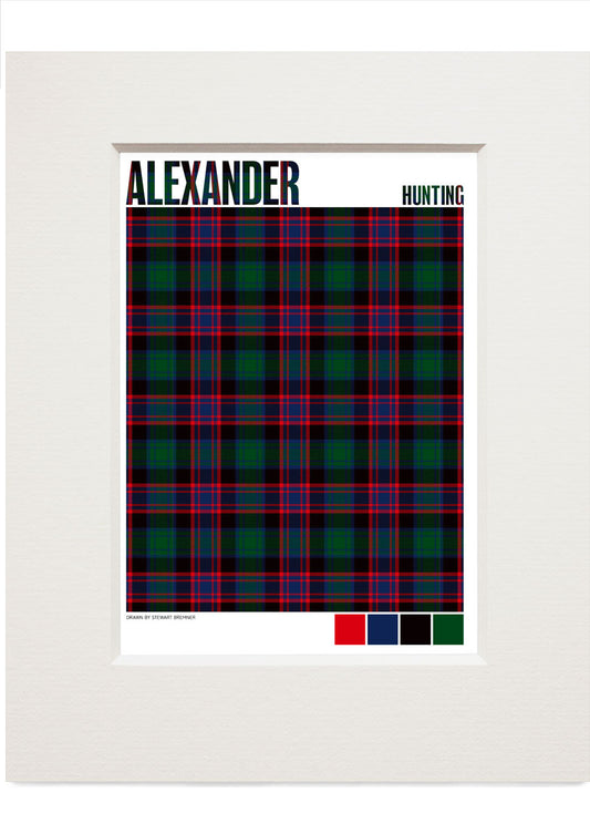 Alexander Hunting Modern tartan  – small mounted print