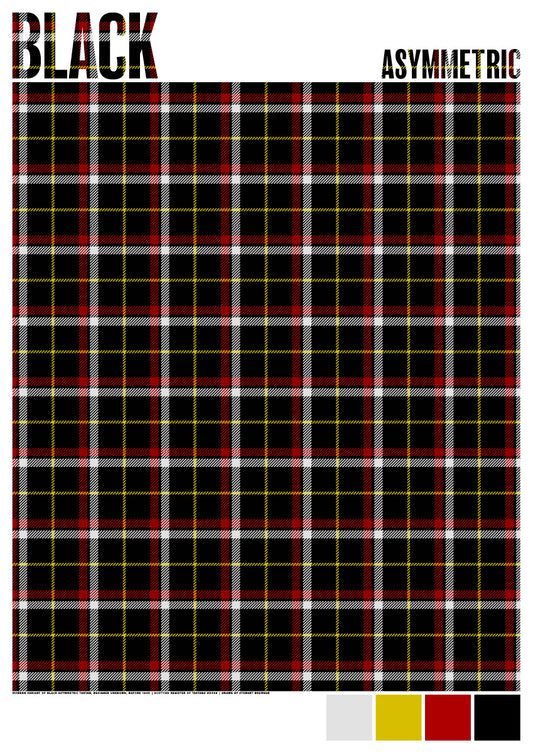 Black Asymmetric Modern tartan  – giclée print