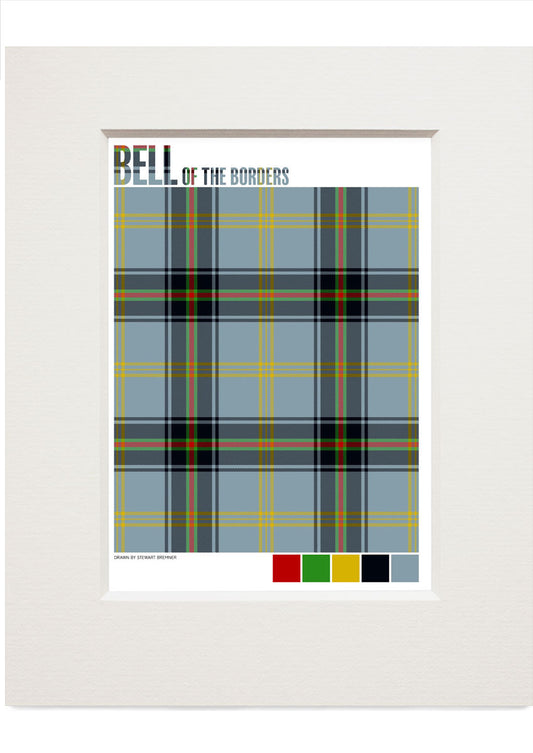 Bell of the Borders Modern tartan  – small mounted print