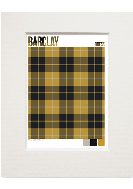 Barclay Dress Muted tartan  – small mounted print