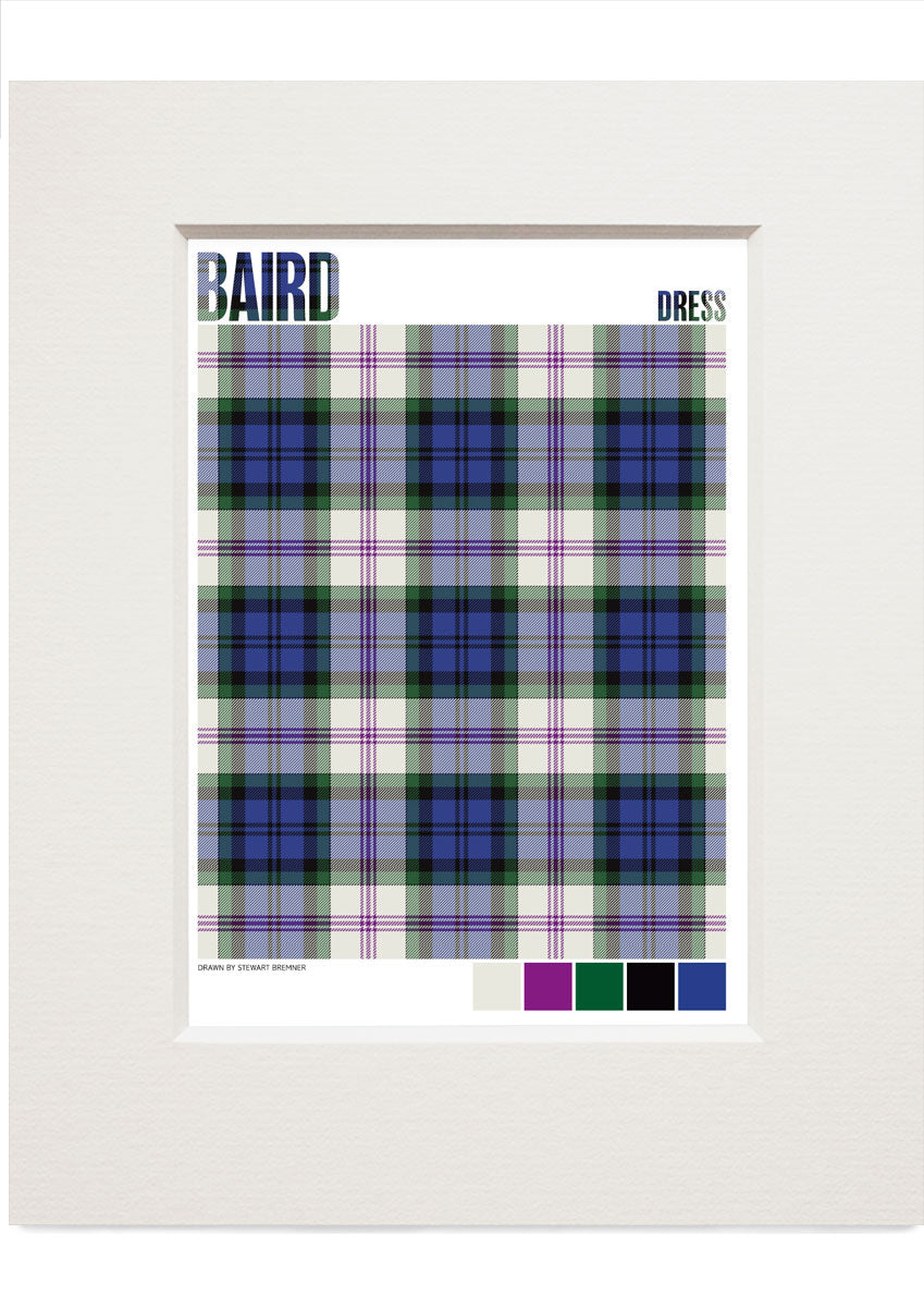 Baird Dress Modern tartan  – small mounted print