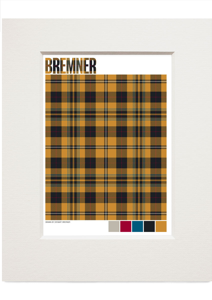 Bremner Muted tartan – small mounted print