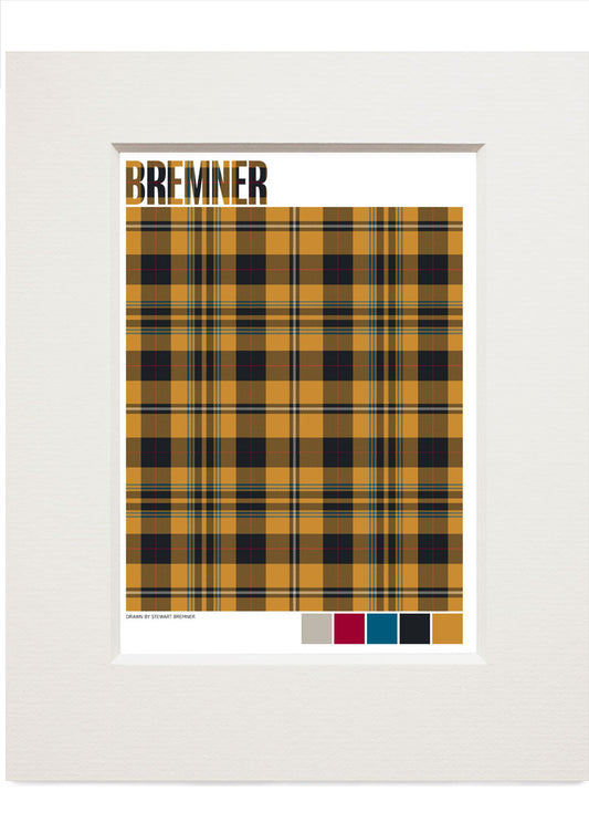 Bremner Muted tartan – small mounted print