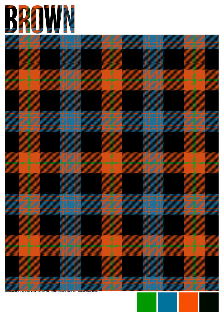 Brown Ancient tartan  – poster