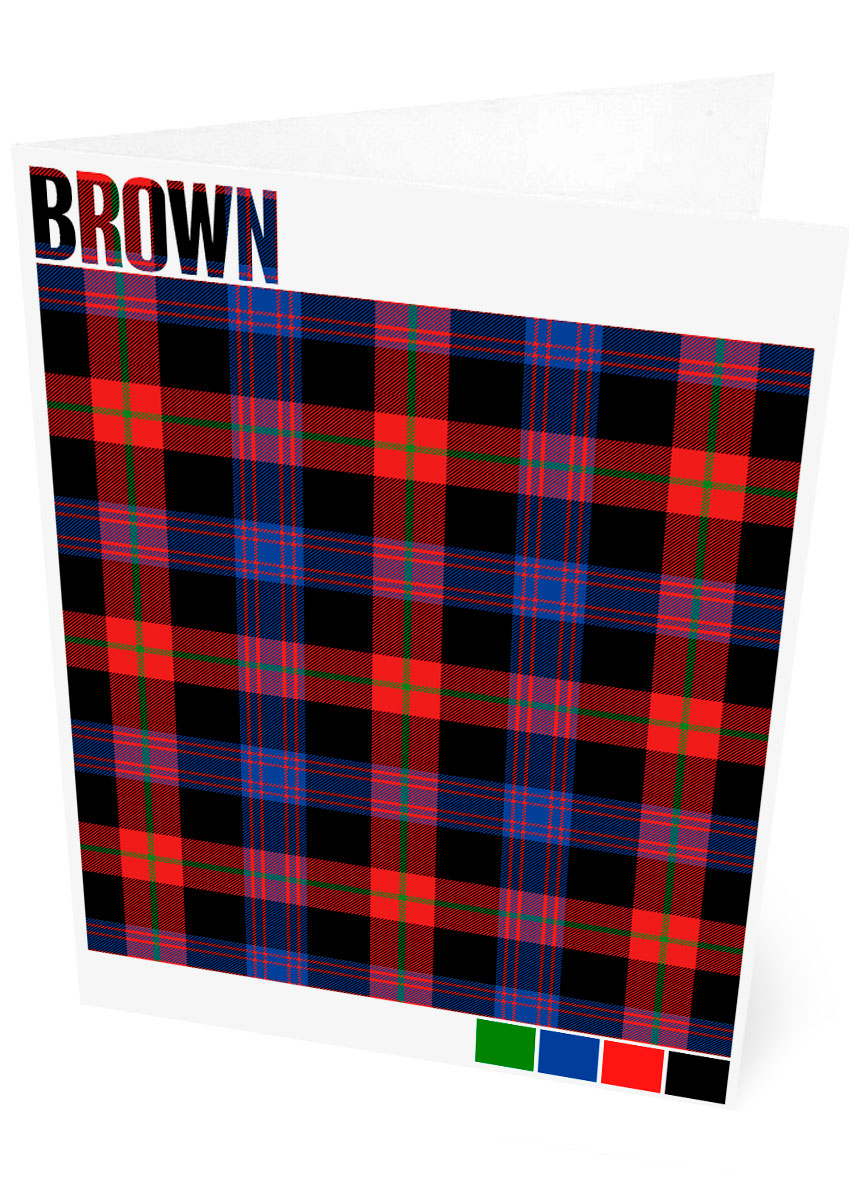 Brown Modern tartan  – set of two cards