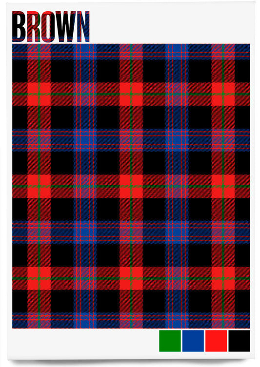 Brown Modern tartan  – magnet