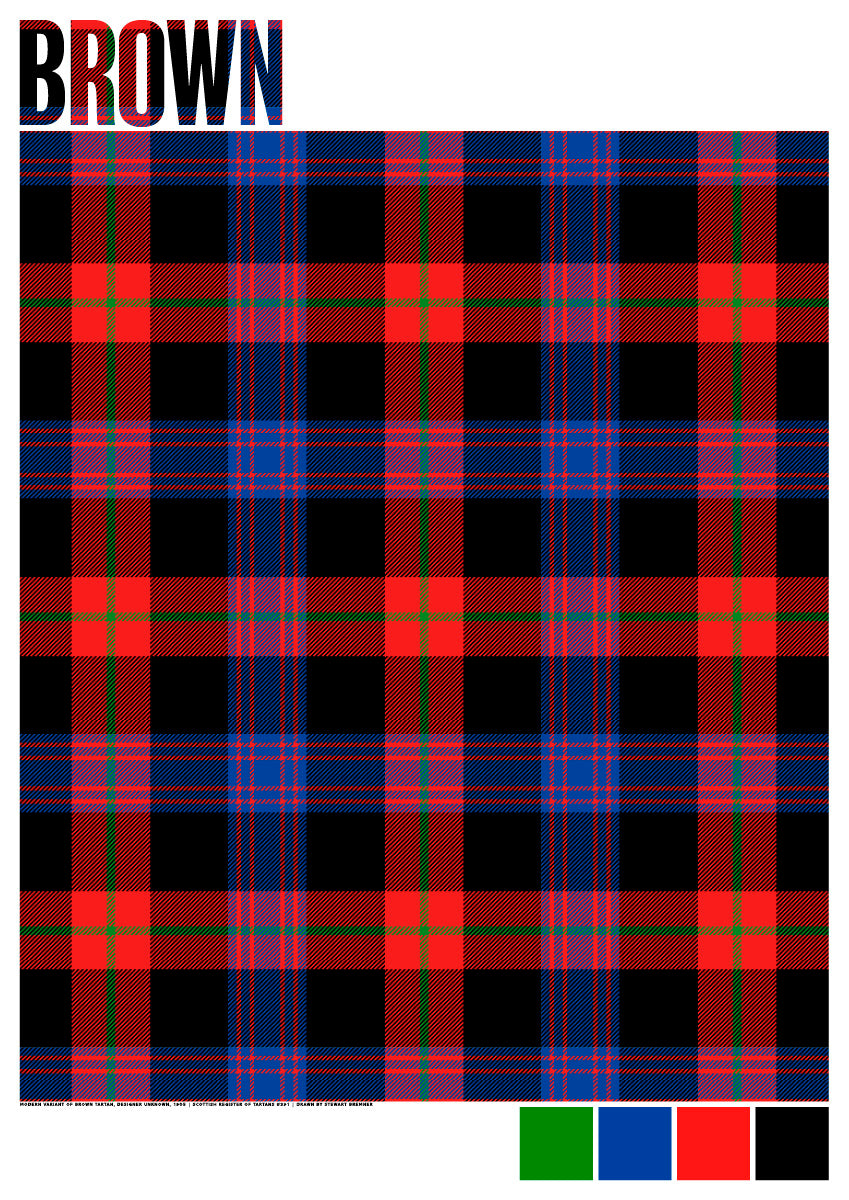 Brown Modern tartan  – giclée print