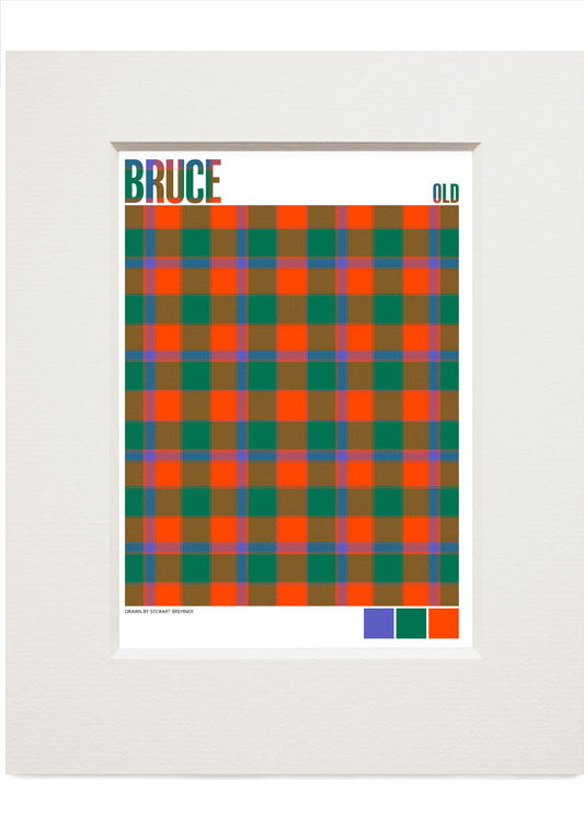 Bruce Old Ancient tartan  – small mounted print