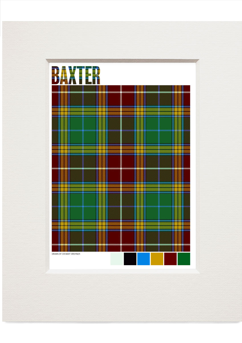 Baxter Modern tartan – small mounted print