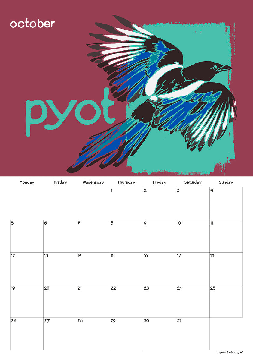 Scots Beasties – 2026 A3 calendar