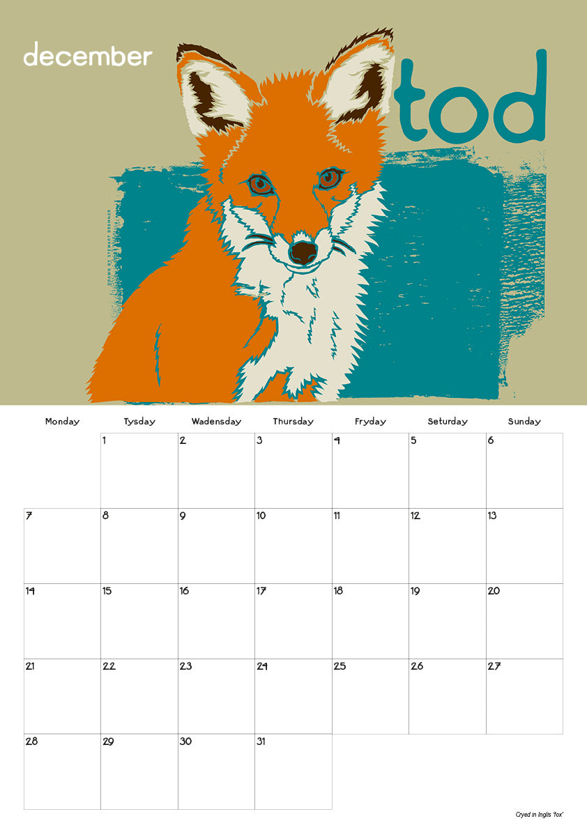 Scots Beasties – 2026 A3 calendar