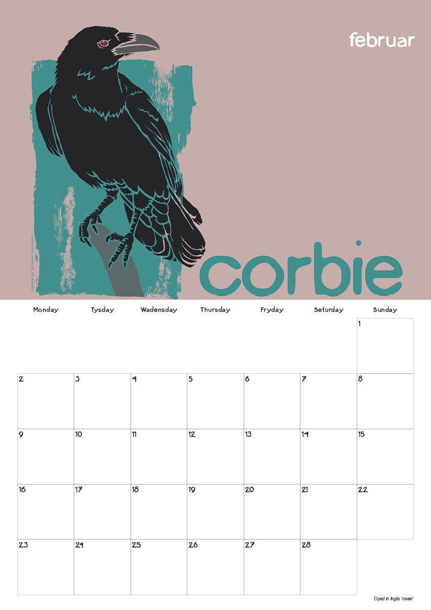 Scots Beasties – 2026 A3 calendar