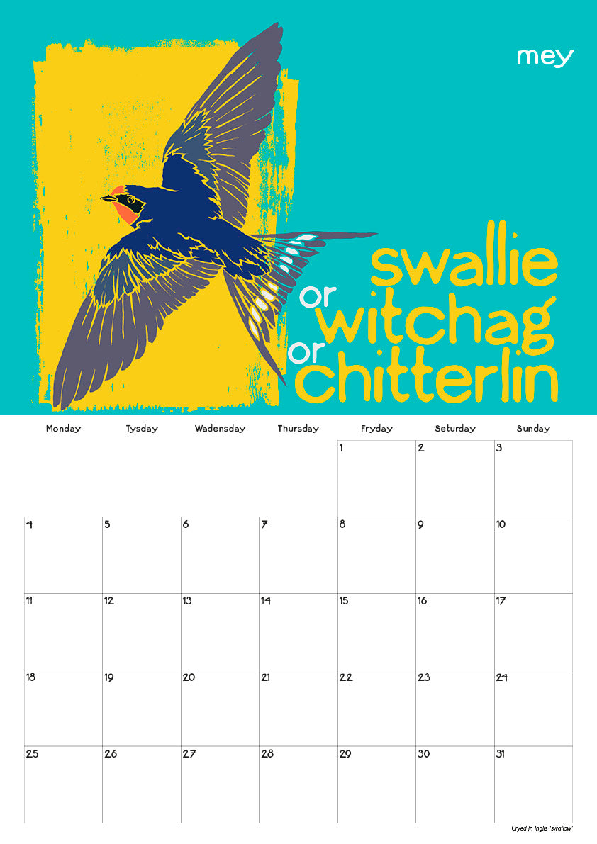 Scots Beasties – 2026 A3 calendar