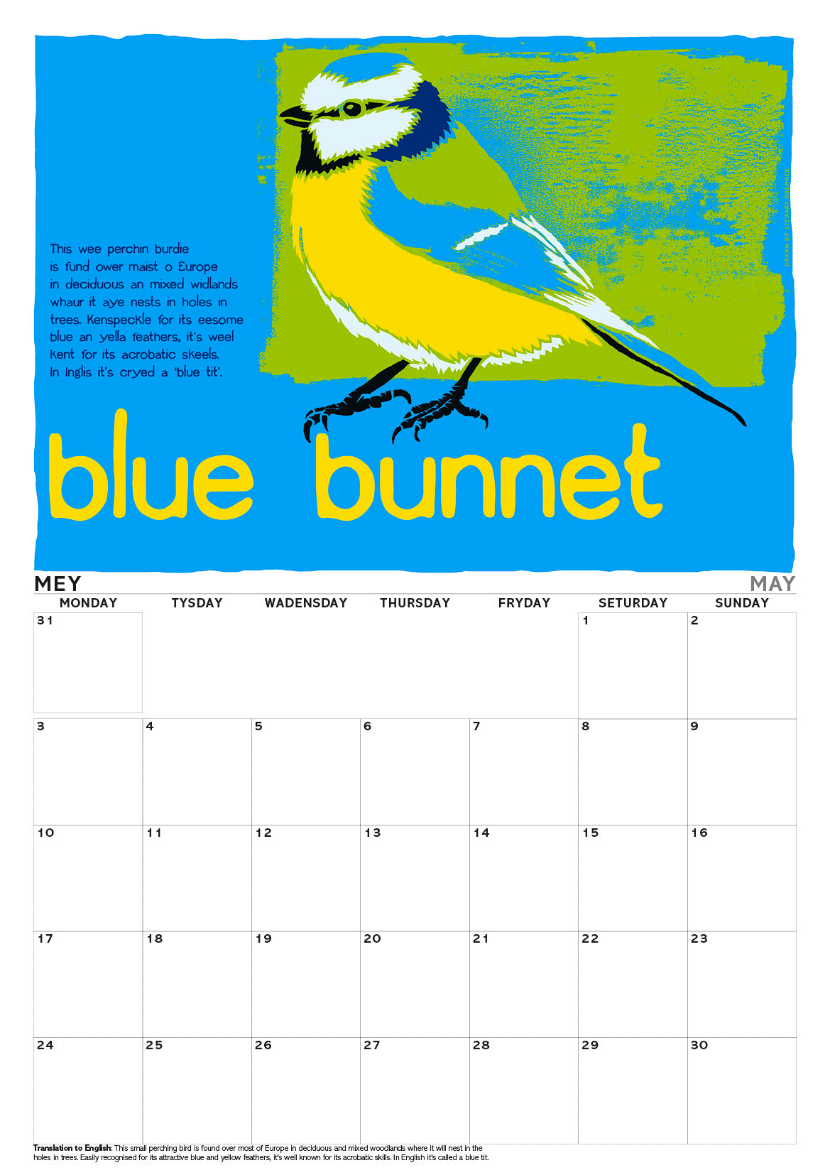 Scots Beasties – A3 calendar 2027