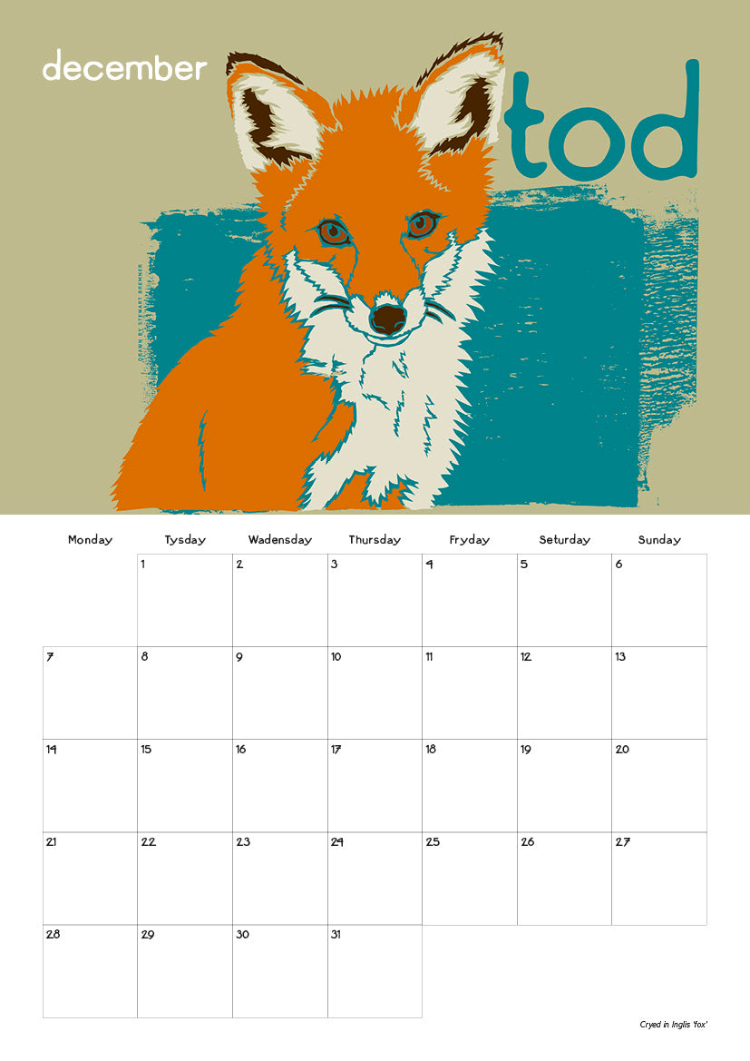 Scots Beasties – 2026 A4 calendar
