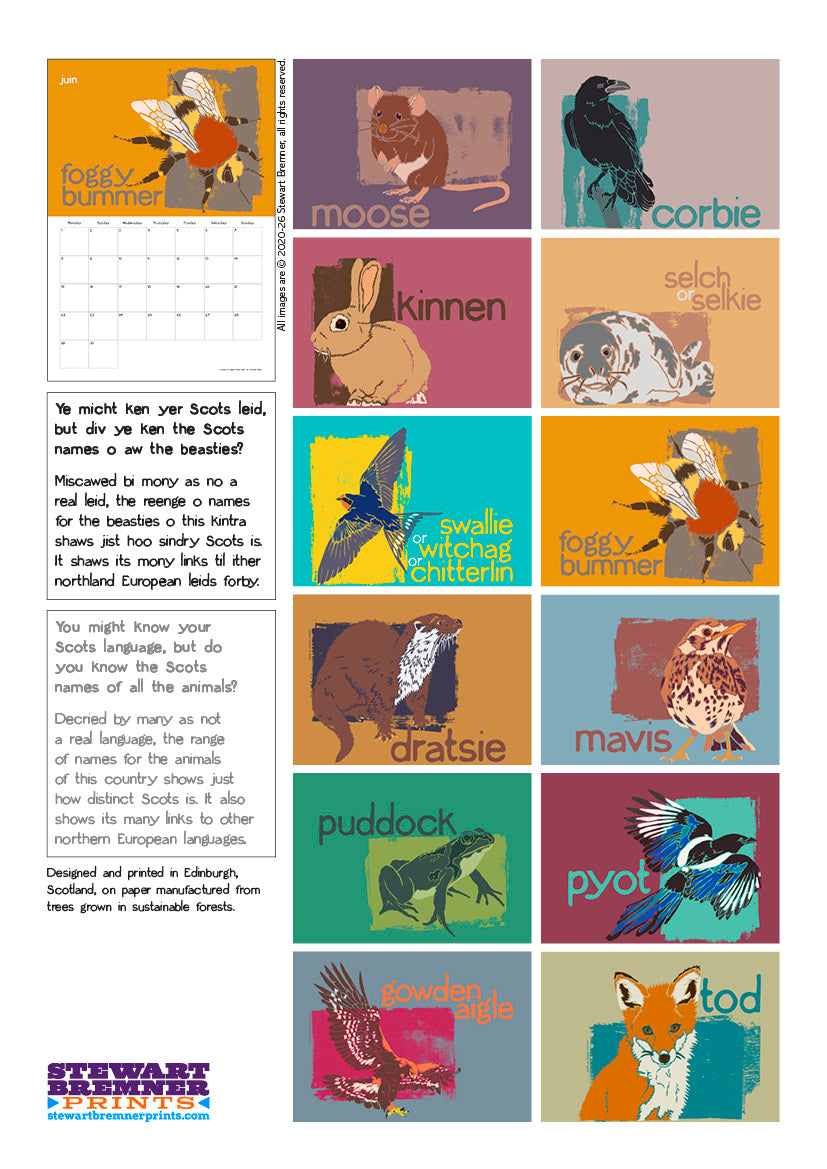 Scots Beasties – 2026 A4 calendar