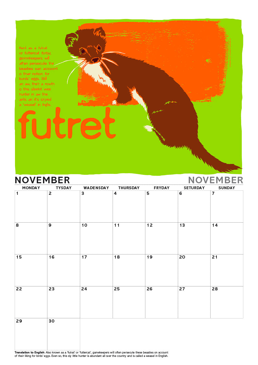 Scots Beasties – A4 calendar 2027