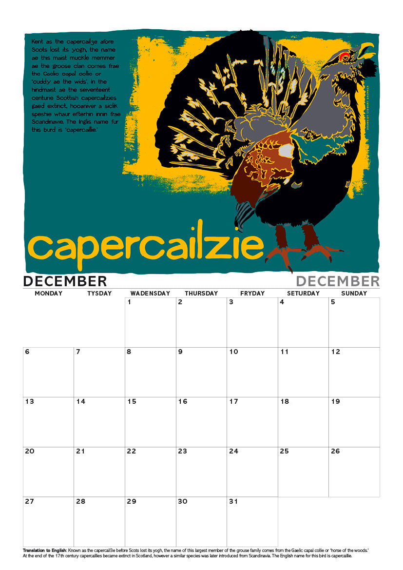 Scots Beasties – A4 calendar 2027
