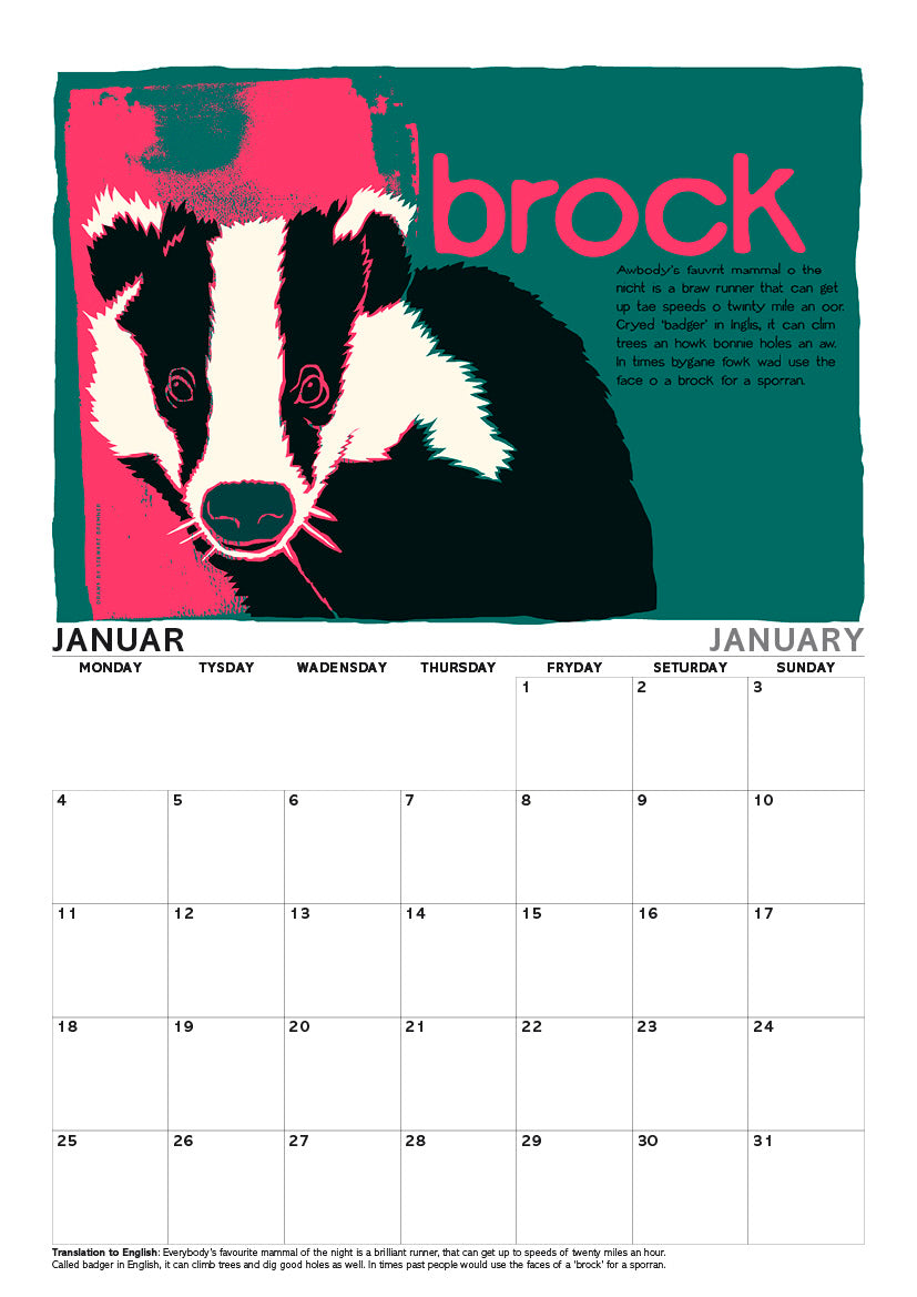 Scots Beasties – A4 calendar 2027