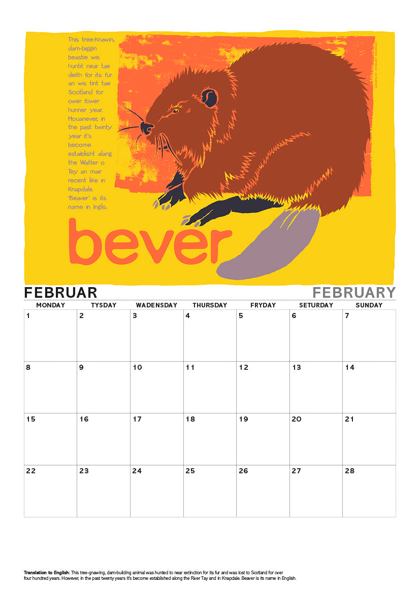Scots Beasties – A4 calendar 2027