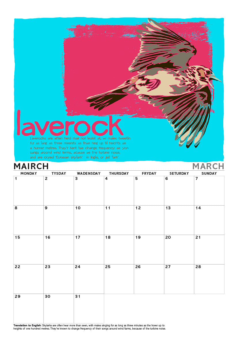 Scots Beasties – A4 calendar 2027